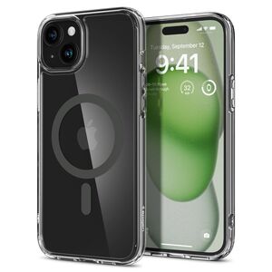 Husa iPhone 15 Spigen Ultra Hybrid MagSafe, transparent-space grey