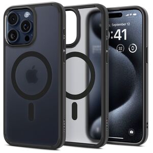 Husa iPhone 15 Pro Spigen Ultra Hybrid MagSafe, cenusiu