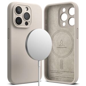 Husa iPhone 15 Pro cu MagSafe Ringke Silicone Magnetic, stone