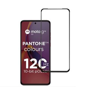 Folie sticla securizata tempered glass pentru Motorola Moto G84 5G full-face/glue, margini negre
