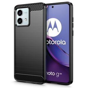 Husa Motorola Moto G84 5G Carbon Silicone, negru