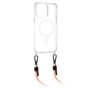 Husa iPhone 15 Techsuit Acrylic MagSafe Crossbody, roz