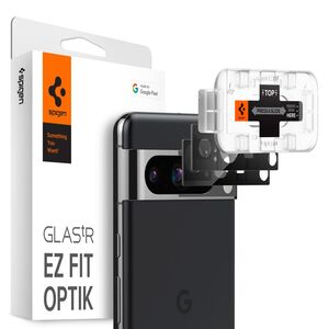 [Pachet 2x] Folie sticla camera Google Pixel 8 Pro Spigen Glas.tR Optik EZ FIT, negru
