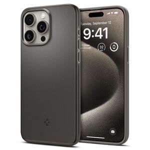 Husa iPhone 15 Pro Max Spigen Thin Fit, Gunmetal