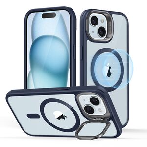 Husa iPhone 15 Plus Classic Hybrid HaloLock Kickstand MagSafe - clear dark blue