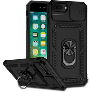 Husa iPhone 6 Plus / 6s Plus cu inel Ring Armor Kickstand Tough Rugged cu protectie camera (negru)