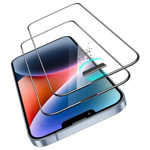 [Pachet 2x] Folie sticla iPhone 14, 13, 13 Pro, ESR Armorite Screen Protector, negru
