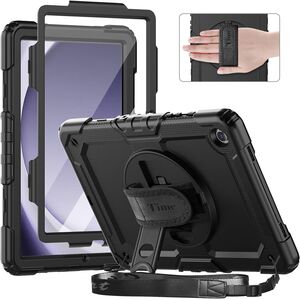 Pachet 360: Husa cu folie integrata Samsung Galaxy Tab A9+ Plus 11 inch Shockproof Armor, negru