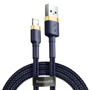 Cablu date iPhone Baseus, 2.4A, albastru/auriu, CALKLF-BV3