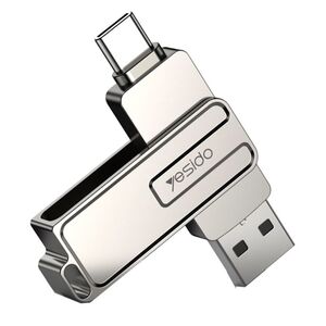 Stick Memorie USB, flash drive OTG, USB, Type-C Yesido FL17, 5Gbps, 128GB, argintiu