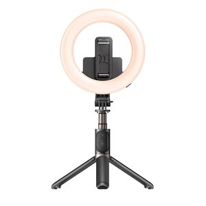 Selfie stick wireless cu trepied, ring light Yesido SF12, negru