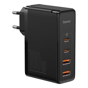 Incarcator 2 x USB QC3.0 / 2 x Type-C PD100W + cablu Type-C la Type-C Baseus GaN2 Pro, CCGAN2P-L01