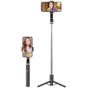 Selfie Stick Bluetooth cu trepied, telecomnda Usams, 113 cm, US-ZB256, negru