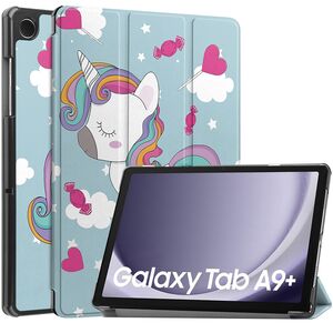 Husa Samsung Galaxy Tab A9 Plus 11 inch UltraSlim de tip stand, functie sleep/wake-up, unicorn