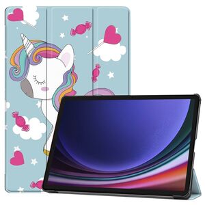 Husa Samsung Galaxy Tab S9 Plus / S9 FE+ Plus 12.4 inch UltraSlim de tip stand, functie sleep/wake-up - unicorn