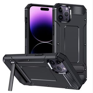 Husa antisoc iPhone 14 Pro Max Techsuit Hybrid Armor Kickstand, negru