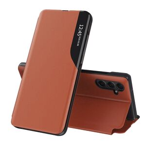 Husa Samsung Galaxy A15 Eco Leather View flip tip carte, portocaliu