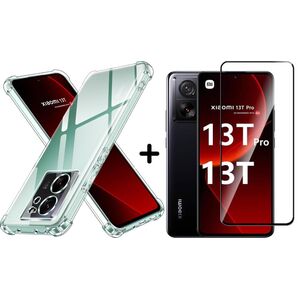 Pachet 360: Folie din sticla + Husa pentru Xiaomi 13T / 13T Pro Anti-Shock 1.5mm reinforced 4 corners, transparent
