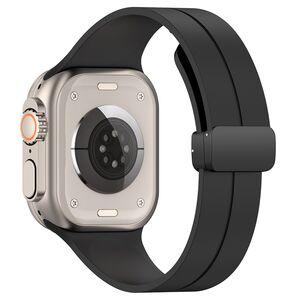 Curea Apple Watch 1/2/3/4/5/6/7/8/9/SE/SE 2/Ultra/Ultra 2 (42/44/45/49mm) Techsuit, W011, negru