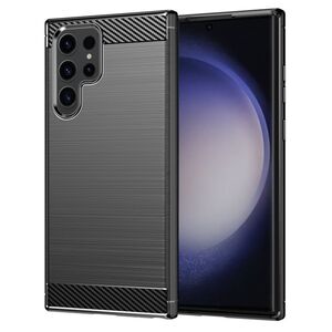 Husa Samsung Galaxy S23 Ultra Techsuit Carbon Silicone, negru