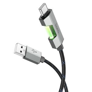 Cablu de date si incarcare USB la USB Type-C Hoco U123, 1.2m, 3A, negru