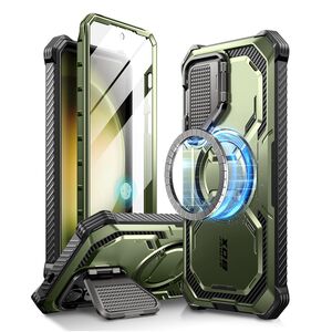 [Pachet 360°] Husa cu folie integrata Samsung Galaxy S24 Plus I-Blason Armorbox MagSafe, guldan
