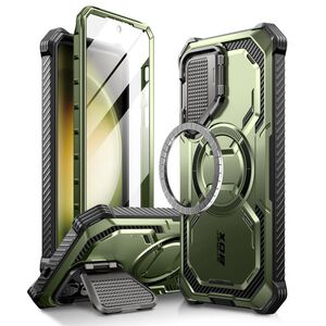 [Pachet 360°] Husa cu folie integrata Samsung Galaxy S24 I-Blason Armorbox MagSafe, verde