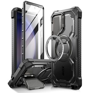 [Pachet 360°] Husa cu folie integrata Samsung Galaxy S24 Ultra I-Blason Armorbox MagSafe, negru