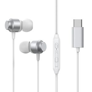 Casti in-ear cu fir USB-C si microfon JoyRoom, argintiu, JR-EC06