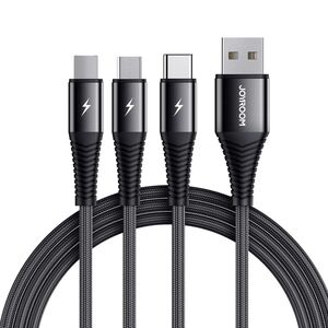 Cablu 3 in 1 USB la iPhone / Lightning, Type-C, Micro-USB, Fast Charge, 3A, 1.2m, S-1230G4