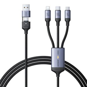 Cablu 4 in 1 USB, Type-C la Type-C 100W, Lightning 30W, Micro-USB 18W, 1.5m JoyRoom, SA21-2T3