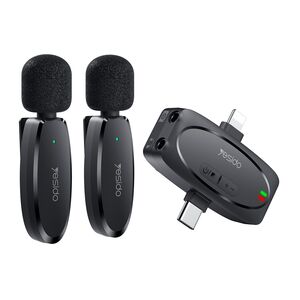[Pachet 2x] Microfon tip lavariera wireless Yesido KR15, negru