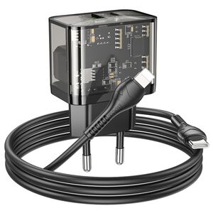 Incarcator priza USB, USB-tip C 20W Hoco N34 + cablu Lightning, 1m