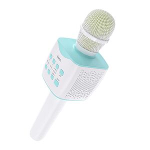 Microfon portabil wireless karaoke Hoco BK5, 5W, alb / albastru
