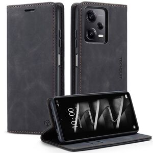 Husa tip carte pentru Samsung Galaxy A05s Retro Business cu inchidere magnetica, negru