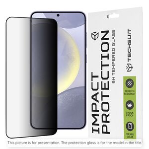 Folie sticla iPhone 13 / 13 Pro, iPhone 14 Techsuit 111D Privacy Full Glue, negru