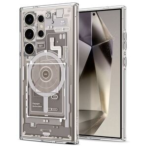Husa premium pentru  Samsung Galaxy S24 Ultra Spigen Ultra Hybrid Zero One OneTap MagSafe Ring - Natural Titanium