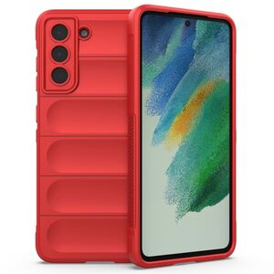 Husa pentru  Samsung Galaxy S21 FE Liquid Silicone, Microfibre Lining, Non-Slip Airbag Design, rosu
