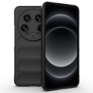 Husa pentru  Xiaomi 14 Ultra Liquid Silicone, Microfibre Lining, Non-Slip Airbag Design, negru