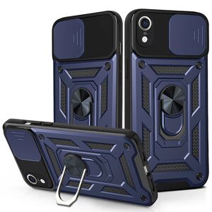 Husa pentru iPhone XR cu inel Ring Armor Kickstand Tough, protectie camera - blue
