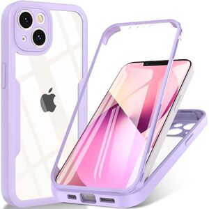 Pachet 360: Husa cu folie integrata pentru iPhone 15 Plus Cover360 fata spate - mov