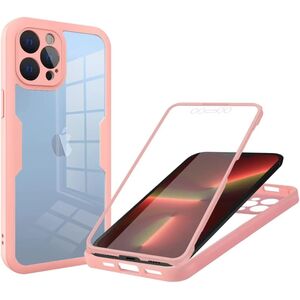 Pachet 360: Husa cu folie integrata pentru iPhone 11 Pro Cover360 fata spate - roz / transparent