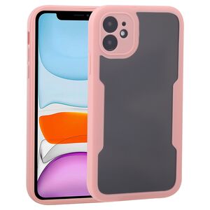 Pachet 360: Husa cu folie integrata pentru iPhone 11 Cover360 fata spate - roz / transparent
