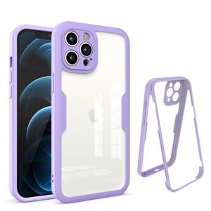 Pachet 360: Husa cu folie integrata pentru iPhone 12 Pro Max Cover360 fata spate - mov