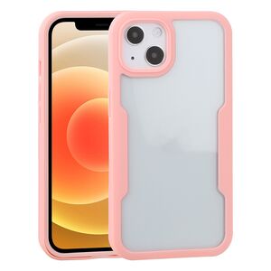 Pachet 360: Husa cu folie integrata pentru iPhone 14 Cover360 fata spate - roz / transparent
