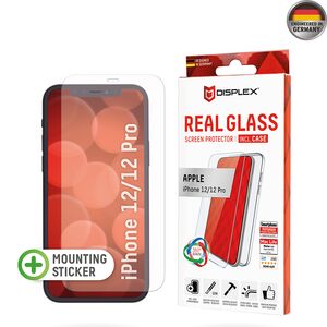 [Folie sticla + husa] premium iPhone 12 / 12 Pro Displex Real Glass 10H cu aplicator, transparenta