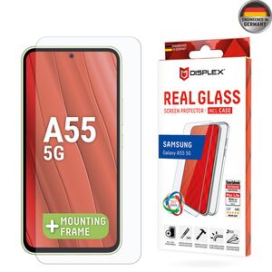 [Folie sticla + husa] premium Samsung Galaxy A55 5G Displex Real Glass 10H cu aplicator, transparenta