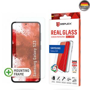 [Folie sticla + husa] premium Samsung Galaxy S23 Displex Real Glass 10H cu aplicator, transparenta