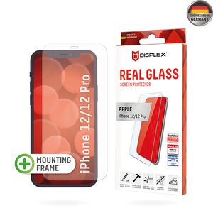 Folie sticla premium iPhone 12 / 12 Pro Displex Real Glass 2D cu aplicator, transparenta
