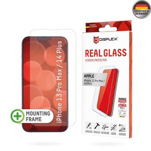 Folie sticla premium iPhone 13 Pro Max / 14 Plus Displex Real Glass 2D cu aplicator, transparenta